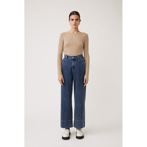 Roy Wide Leg Straight Jeans - Bleu Jeans