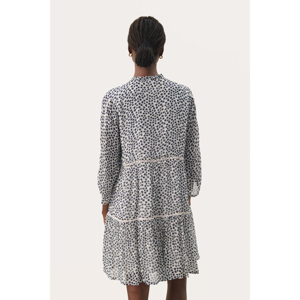 Part Two Ladies NibiPW Dress - Navy Mini Grid Flower