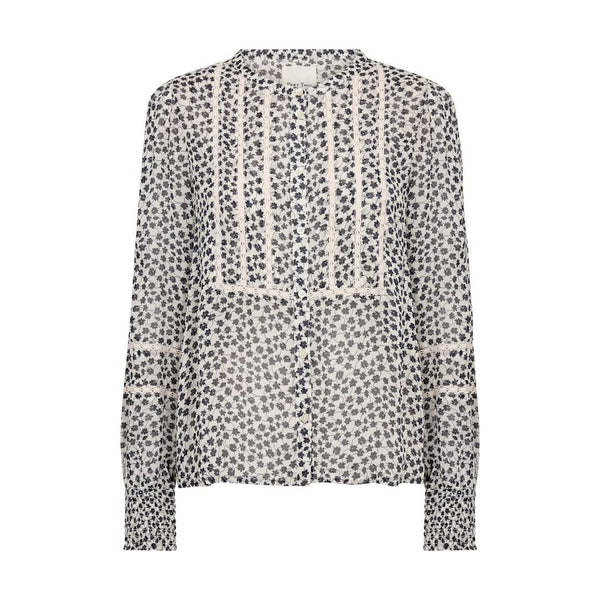 Part Two Ladies NesmaPW Shirt - Navy Mini Grid Flower
