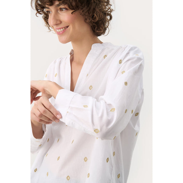 Part Two Ladies NatalePW Blouse - Bright White Gold