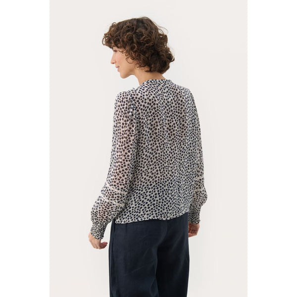 Part Two Ladies NesmaPW Shirt - Navy Mini Grid Flower