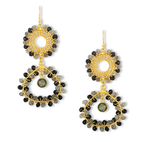 Tate Earrings - Black and Grey