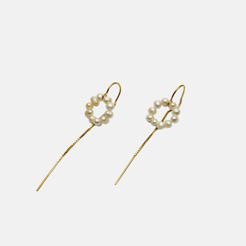 Gisel B Ladies Romy Chain Pearl Earrings