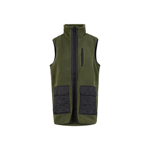 Lennon Mix Pile Waistcoat - Army/Black