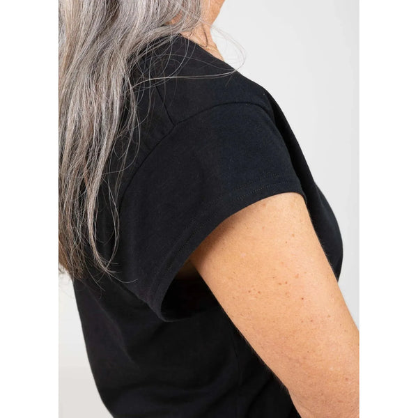 V- Neck T-Shirt - Black