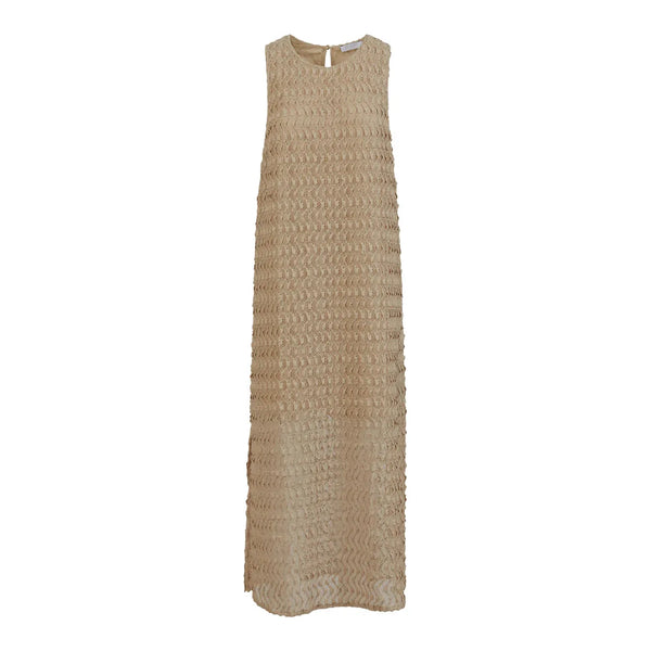 Coster Copenhagen Ladies Dress with Texture and Slit - Sand