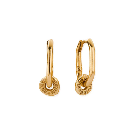 ChloBo Ladies Power Within Oval Hoops - Gold