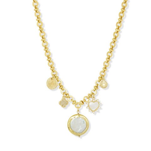 Ashiana London Ladies Atlas Charm Necklace - Gold