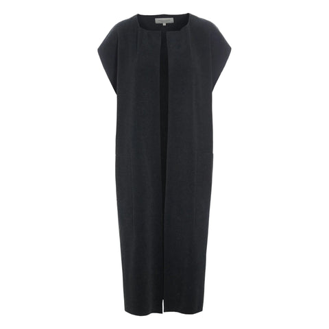 Henriette Steffensen Ladies Long Vest - Soft Black