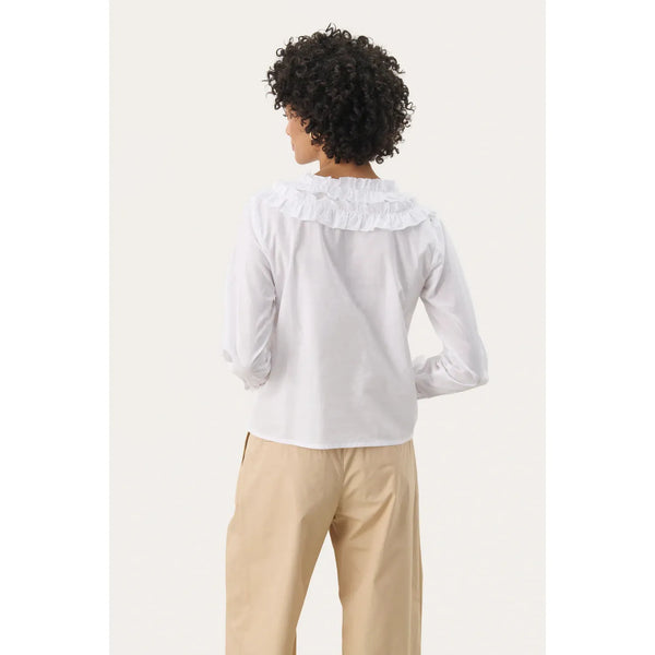Part Two Ladies Noella Ruffle Shirt - White