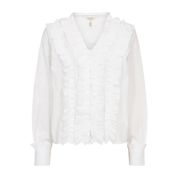 Part Two Ladies Noella Ruffle Shirt - White