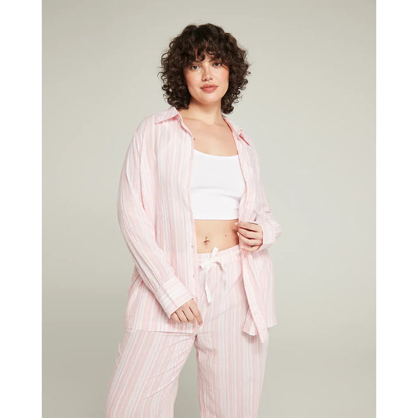 Nudea Ladies Classic Pyjama Shirt - Pink Fondant