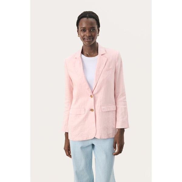 Part Two Ladies NyanPW Linen Blazer - Lotus / Pale Pink