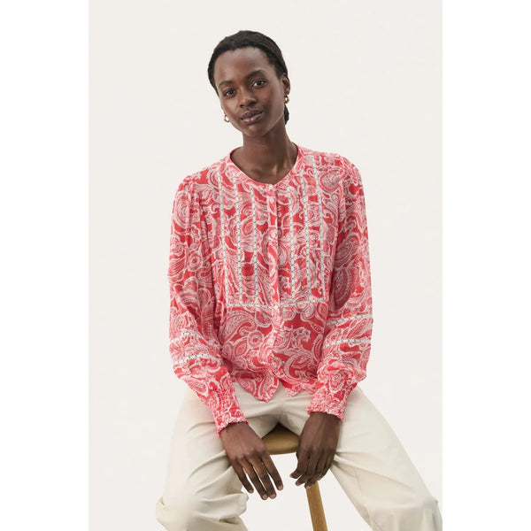 Part Two Ladies NesmaPW Blouse - Red Paisley Print