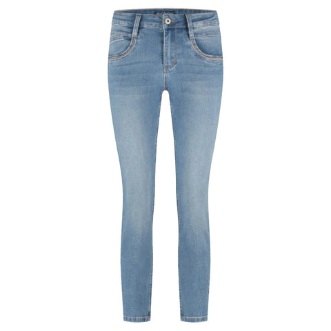 Red Button Ladies Sissy Beads Stone Used Jeans - SRB4442
