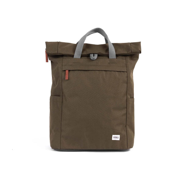 ROKA London Finchley A Large Recycled Canvas Backpack - Moss