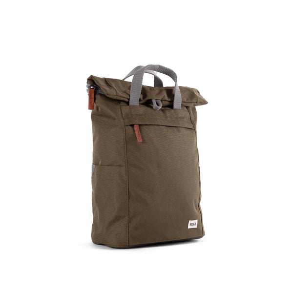 ROKA London Finchley A Large Recycled Canvas Backpack - Moss
