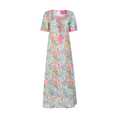 Place du Soleil Ladies Green Rosa Pink Flower Dress 411