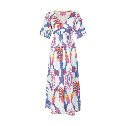 Place du Soleil Ladies Rosa Blue Bird Long Dress 424