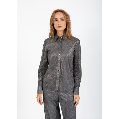 Shimmer Lurex Shirt - Grey