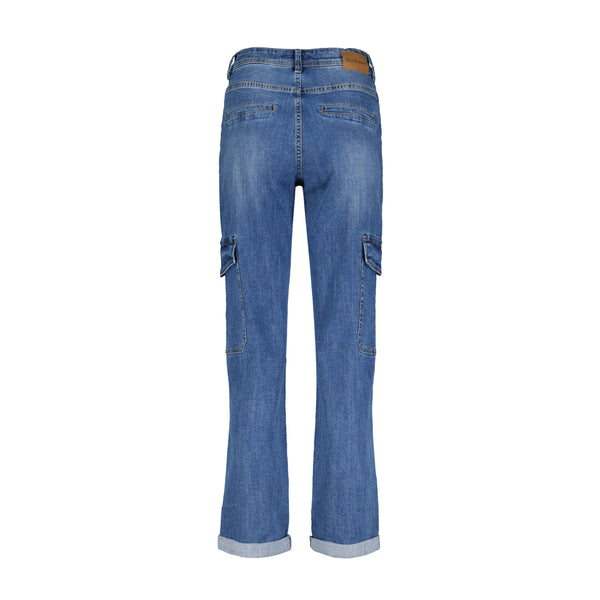 Red Button Ladies Cargo Pockets Jeans - Denim