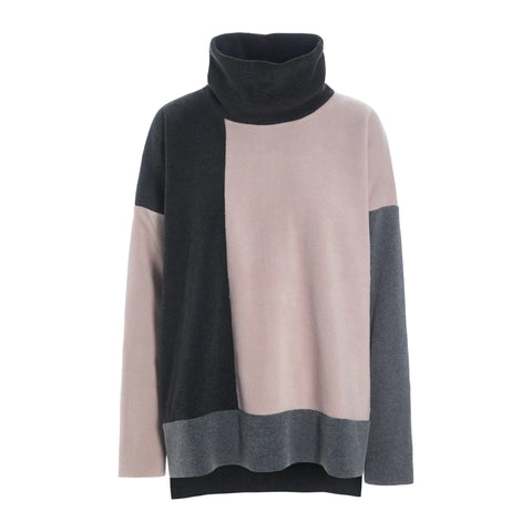 Henriette Steffensen Ladies Patch Sweater - Grey/Nude