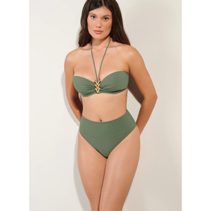 High-rise bikini bottoms Interlocking shape High fold-over waist Fully lined for all colors