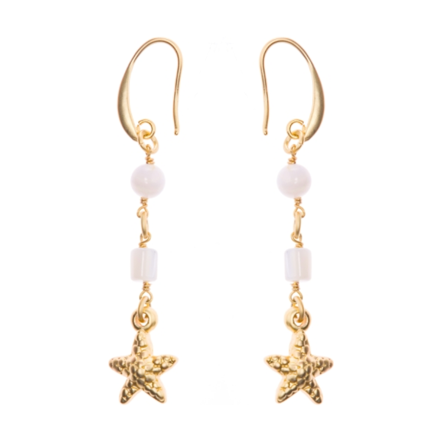 Pranella Ladies Coconut Chain Earrings - Gold