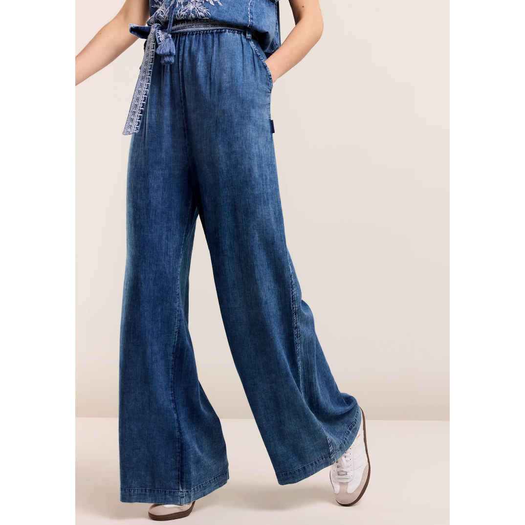 Summum Woman Ladies Blue Daze Denim Palazzo Trousers