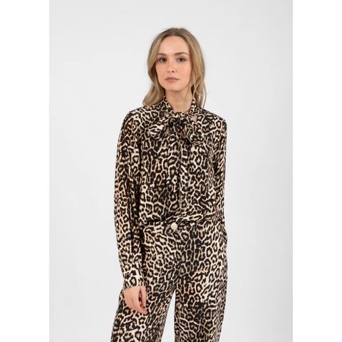 Leopard Shirt with Bow