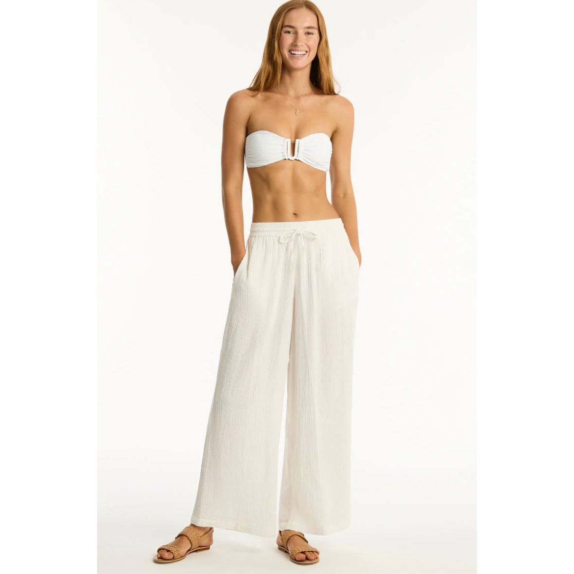 Sea Level Australia Ladies Sunset Beach Trouser - White