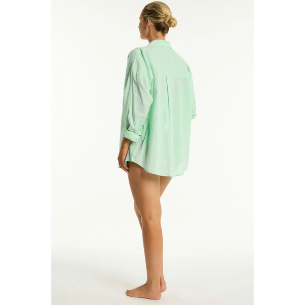 Sea Level Australia Ladies Breeze Linen Beach Shirt - Sea