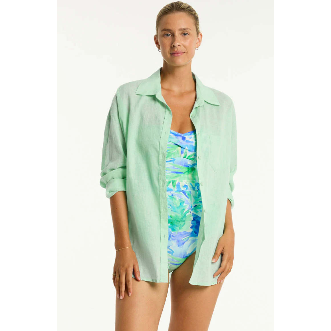 Sea Level Australia Ladies Breeze Linen Beach Shirt - Sea