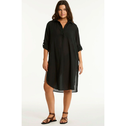 Sea Level Australia Ladies Salt Long Cover Up - Black