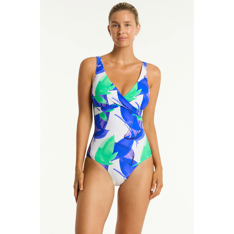 Sea Level Australia Sublime Cross Front One Piece - Cobalt