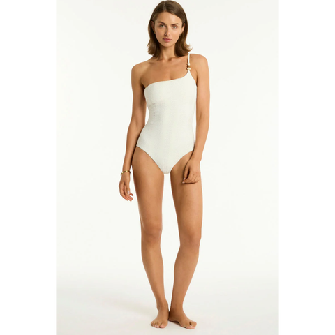 Sea Level Australia Caracus One Shoulder One Piece - Coconut