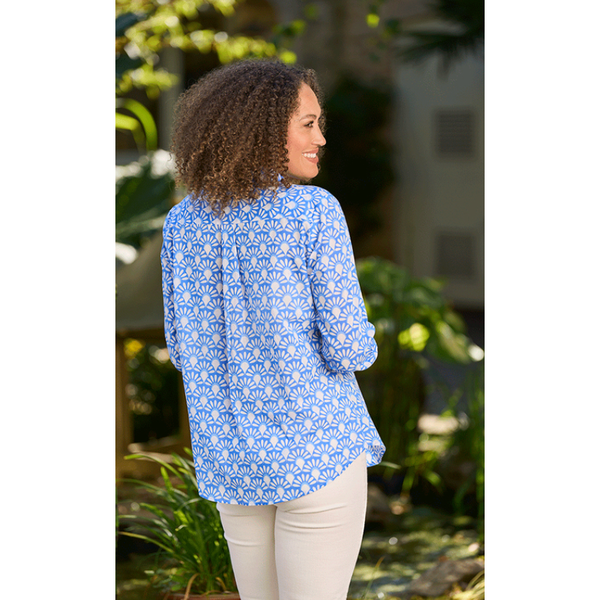 Luella Ladies Lisbon Boyfriend Fit Cotton Shirt - Blue