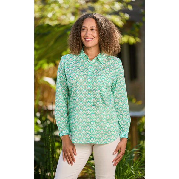 Luella Ladies Lisbon Cotton Shirt - Aqua