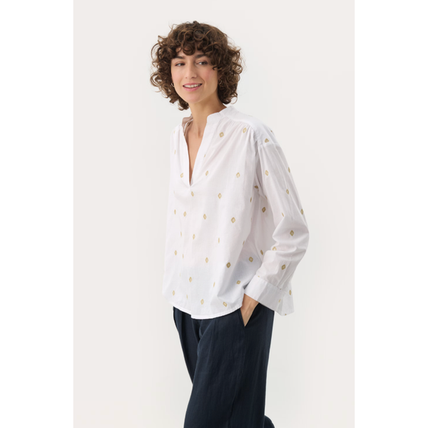 Part Two Ladies NatalePW Blouse - Bright White Gold