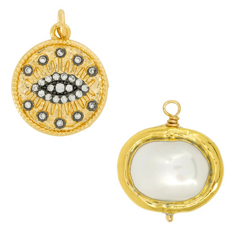 Ashiana London Ladies Charms - Golden Eye or Lea Gold Pearl