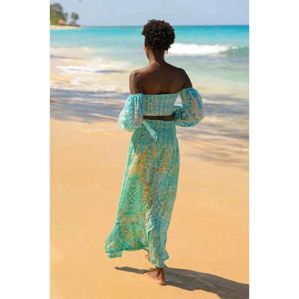 Sophia Alexia Ladies Fiji Skirt - Aqua Pebbles
