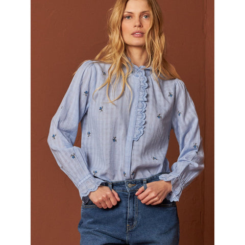 Embroidered Gauze Blouse - Provenza