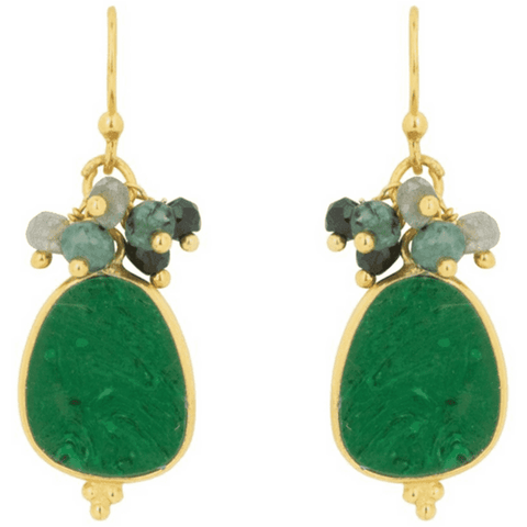 Ashiana London Ladies Willow Dark Green Earrings