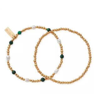 meandering malachite and precious pearls, embellish yourself with the Magical Beauty Set of 2 for a pop of sparkle